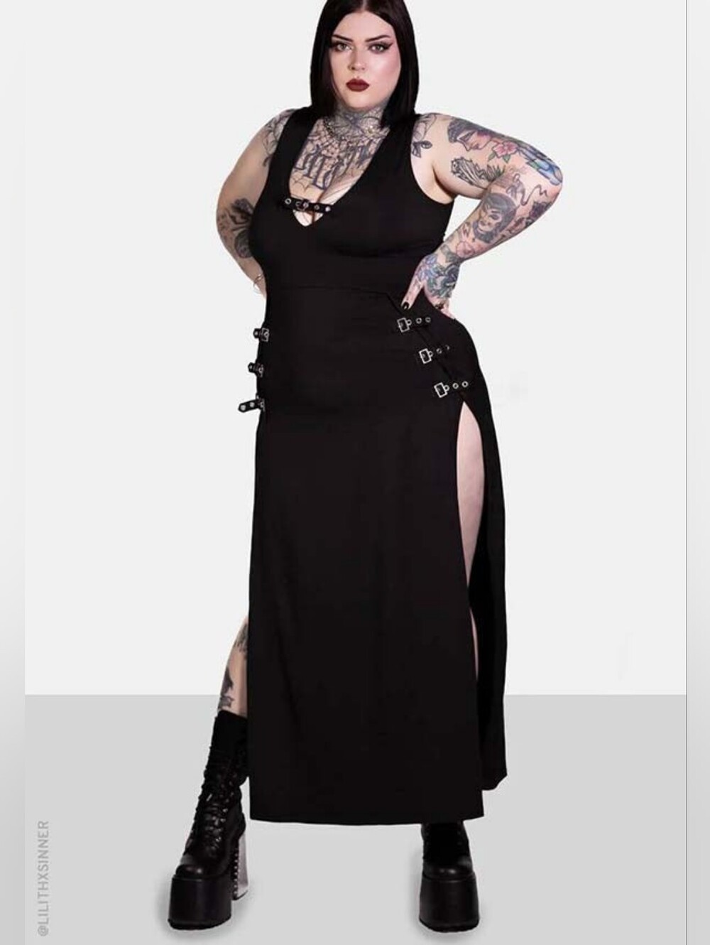 Forest Ink Rosetta Buckle Maxi Dress XL